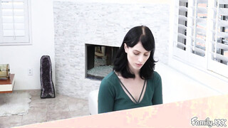 Thrilling brunette Alex Harper gets ravaged by her stepdaddy