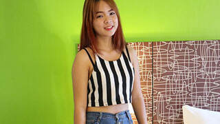 Redhead Asian girl Muai gets all creamy on that meat