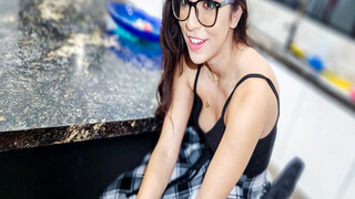 Step Sister making her stepbrother feel better by jerking off his meat