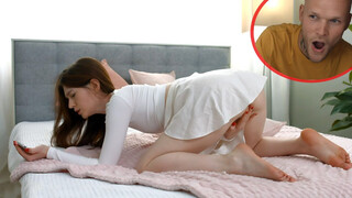 Charming teen caught by a guy jerking off