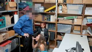 Asian MILF makes a deal with the security guard