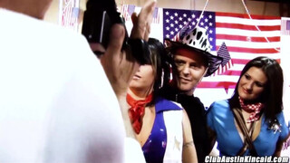 4 big tits boucing as Austin Kincaid & Brooke Haven ride shaft