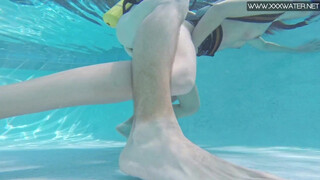 Minnie is being hardcore banged in the pool