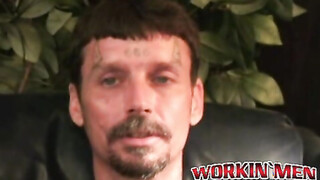 Mature stud strips before stroking his meat & cumming hard