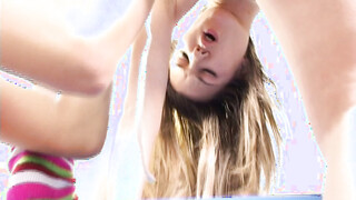 Charming latin teen lesbian