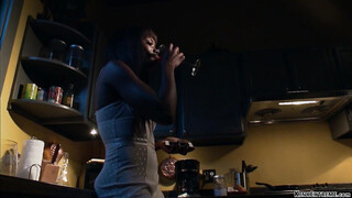 Strapped legs ebony screwed in bed