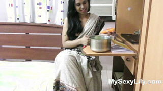 Indian Dorm Prof Horny Lily Dirty Chat With Her Desi students jerking him