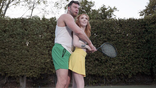 Huge dick horny tennis trainer fucks his new redhead teen schoolgirl