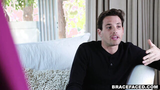 Braced Valedictorian Stepsister gets Cum as Lubricant