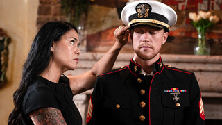 Asian MILF stepmommy had stepson wear step daddy his military outfit