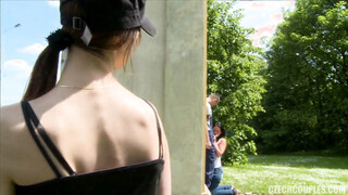 Czech Teen Convinced for Outdoor Public Sex