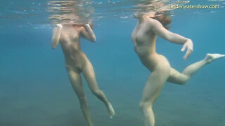 Horny sweet babe in the pool & lesbo girls in sea at Tenerife