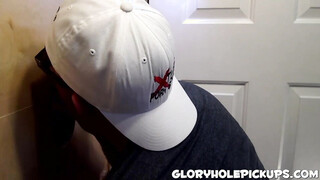 Horny guy went back to his favorite place to suck a ramrod