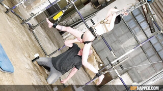 Hot twink exposed while hung gets his huge cock played