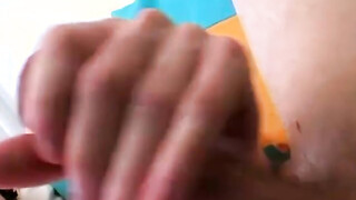 Twink strips & tugs on his big dick in this classic video