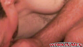 Lusty bloke strokes his pecker & shoves a dildo up his butt