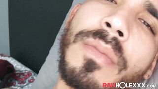 Big dicked unshaved Latino Lonesome Leon looks amazing while masturbating