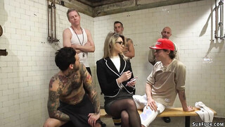 Journalist Double penetration ravaged in locker room