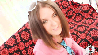 Naughty teen in glasses wants her Spanish muff pummeled