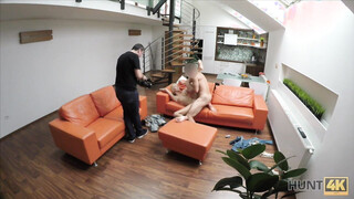 Man fucks chick to teach cuckold take care of her needs