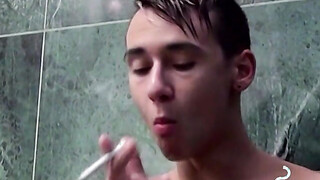 Smoking sensations with Jax being horny stroking dick to cum