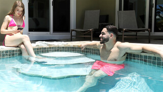 Petite blonde teen step sister has a huge crush on her new step brother