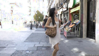 Dude parades bound Girlfriend in public