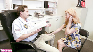 Trickery - April O'Neil on her knees sucking shaft to get out of a ticket