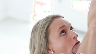 FAMILY STROKES Petite Emma Hix penetrated after sucking step daddy prick