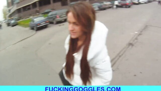 Breasty teen gets cum on her tits after POV fuck