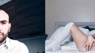 Angry step daddy punished her dauther to do a webcam show