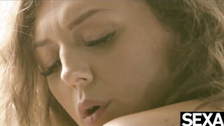 Watch this cute brunette wake her lover with a kinky sex game