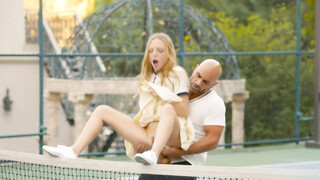 Amazing Aubrey Starr takes her coach's meat in her bum