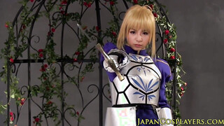 Brave Cosplay Babe's Unshaved Castle Got Creampied