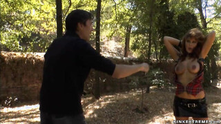 Big Breasted Euro whore screwed in public