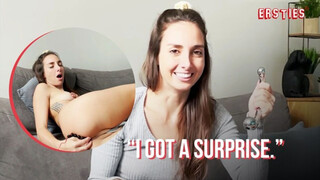 Ersties - Sexy Brunette Ana B Tries Out Her New Sex Toy