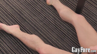 Young skinny twink Chav beats his shaft in horny solo act