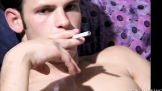 BoysSmoking: Chad sensually jerks his thrilled prick while smoking his ciggy