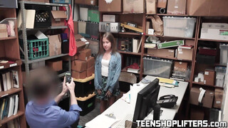 SHOPLYFTER Brooke Bliss hammered by real big cock cop in the office