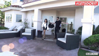 ScamAngels: Estate agents Jade Kush & Ember Snow fuck & scam a nerdy guy