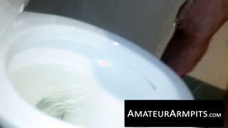 Big dicked bushy dude loves jerking off his rock hard dick