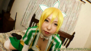 Leafa cosplay sex with Asian beautiful babe