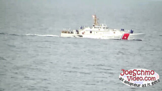 Uncut Brian up for some risky cock sucking while at sea