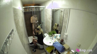 Blonde Latina auditions a dude that thinks she's just a office slut