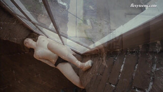 Small titties brunette babe Rita Pervorazova spreading legs