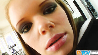 Bombshell Jenny in POV getting a good railing