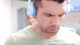 Petite Euro babe Molly Devon spreads her legs for a fat prick