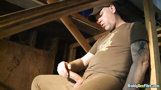 Muscular Worker Butch Loves Playing His Big Prick