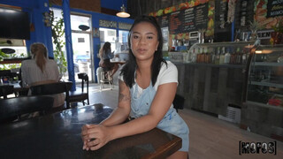 Waitress ravaged deep in her workplace! - Ameena Greene