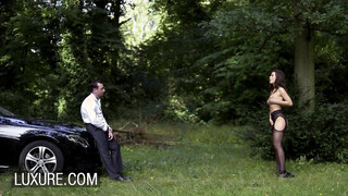 Lana Rhoades outdoor sex in all her holes with the driver